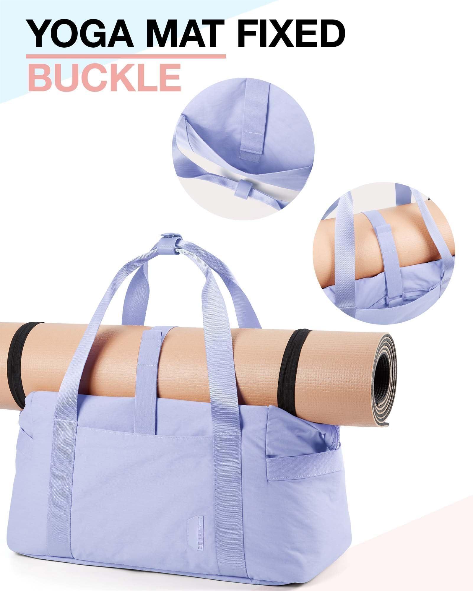 Miseleyio Gym Bag for Women, Carry on Weekender Overnight Bag, Travel Duffel Bags with Trolley Sleeve, Personal Item Travel Bag Tote Bag Workout Dance Bag, Purple-30L