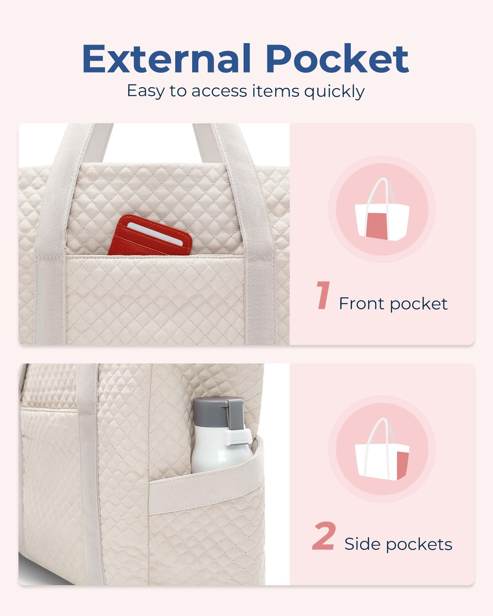 Miseleyio Large Tote Bag For Women, Travel Shoulder Bag Top Handle Handbag with Yoga Mat Buckle for Gym, Work, Travel